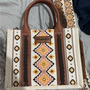 Wrangler Women's Tan and Brown Patterned Tote